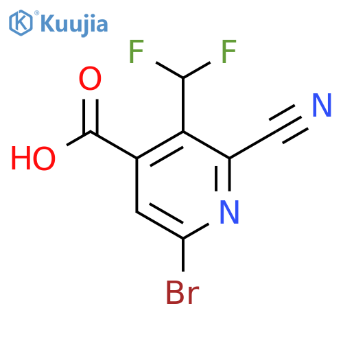 6-Bromo-2-cyano-3-(difluoromethyl)pyridine-4-carboxylic acid structure