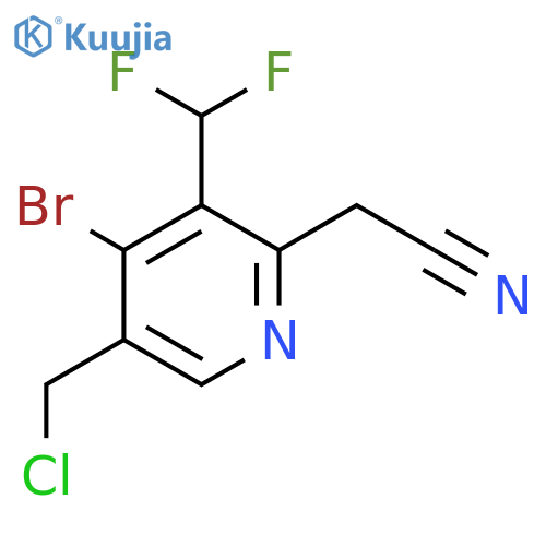 4-Bromo-5-(chloromethyl)-3-(difluoromethyl)pyridine-2-acetonitrile structure