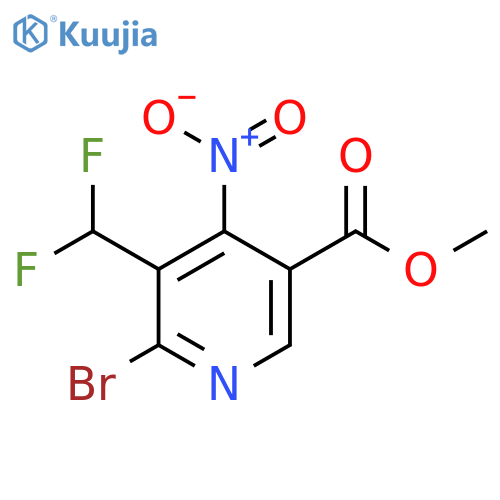 Methyl 2-bromo-3-(difluoromethyl)-4-nitropyridine-5-carboxylate structure