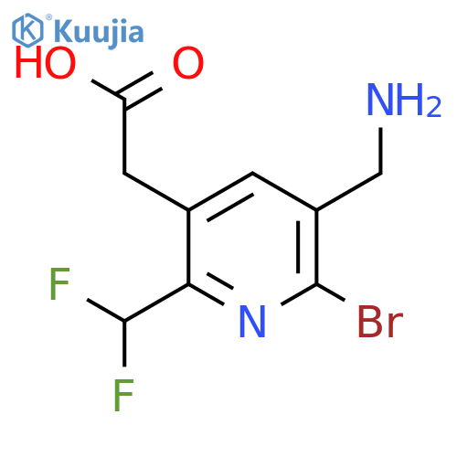 3-(Aminomethyl)-2-bromo-6-(difluoromethyl)pyridine-5-acetic acid structure