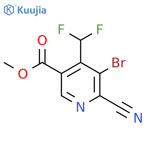 Methyl 3-bromo-2-cyano-4-(difluoromethyl)pyridine-5-carboxylate structure