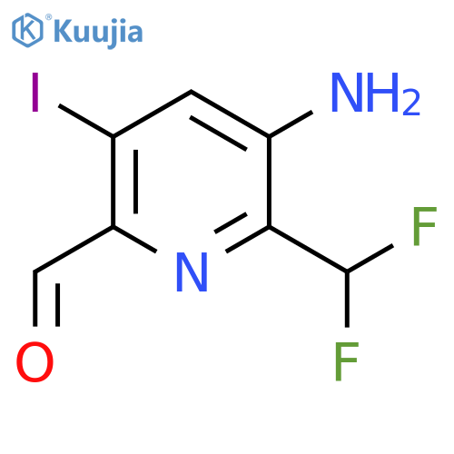 3-Amino-2-(difluoromethyl)-5-iodopyridine-6-carboxaldehyde structure