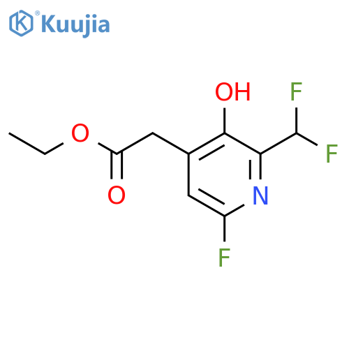 Ethyl 2-(difluoromethyl)-6-fluoro-3-hydroxypyridine-4-acetate structure