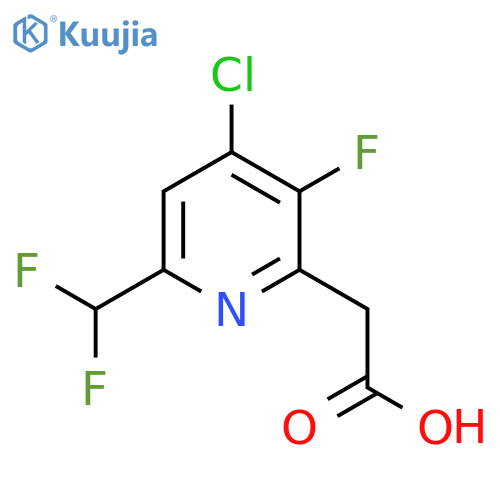 4-Chloro-6-(difluoromethyl)-3-fluoropyridine-2-acetic acid structure