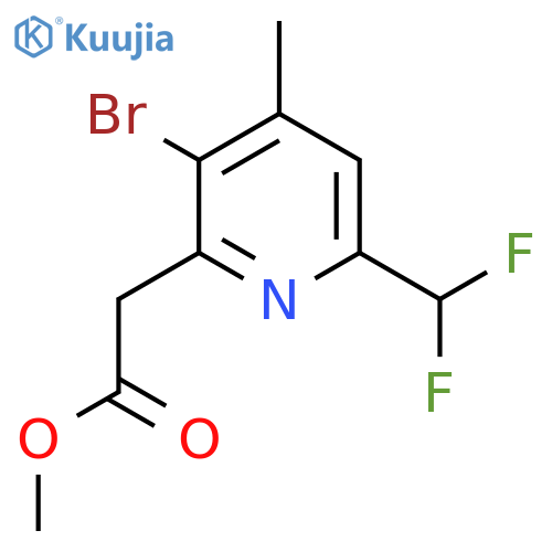 Methyl 3-bromo-6-(difluoromethyl)-4-methylpyridine-2-acetate structure