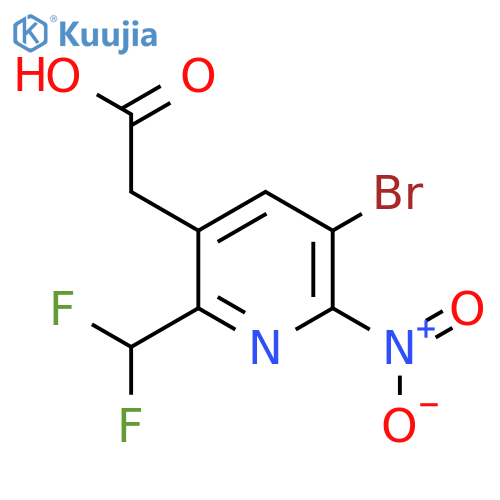 3-Bromo-6-(difluoromethyl)-2-nitropyridine-5-acetic acid structure