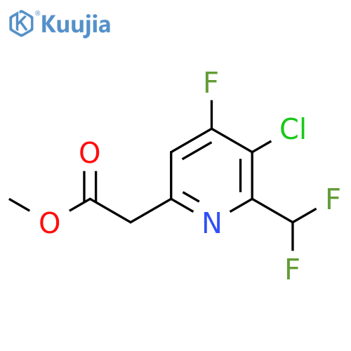 Methyl 3-chloro-2-(difluoromethyl)-4-fluoropyridine-6-acetate structure