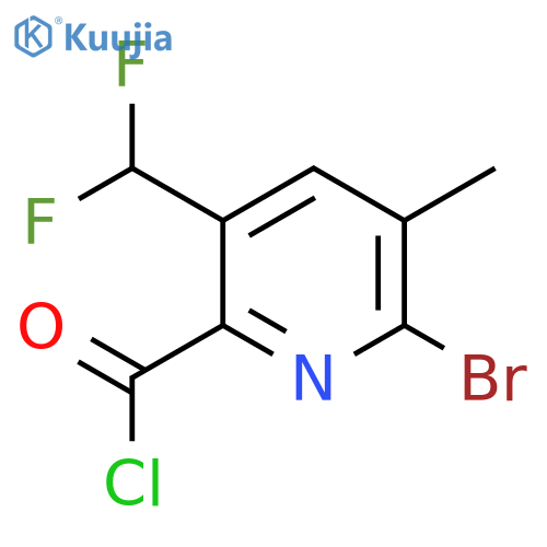 2-Bromo-5-(difluoromethyl)-3-methylpyridine-6-carbonyl chloride structure