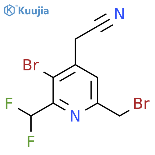 3-Bromo-6-(bromomethyl)-2-(difluoromethyl)pyridine-4-acetonitrile structure