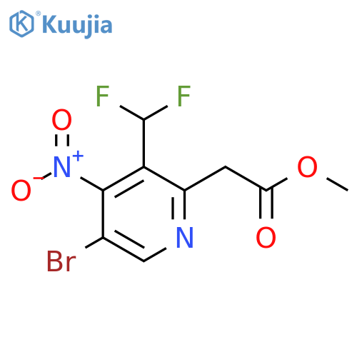Methyl 5-bromo-3-(difluoromethyl)-4-nitropyridine-2-acetate structure