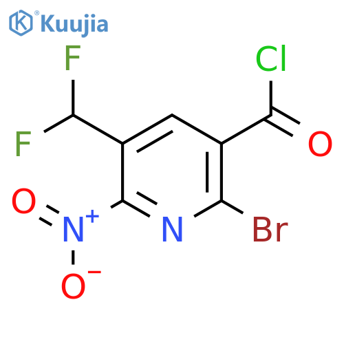 2-Bromo-5-(difluoromethyl)-6-nitropyridine-3-carbonyl chloride structure