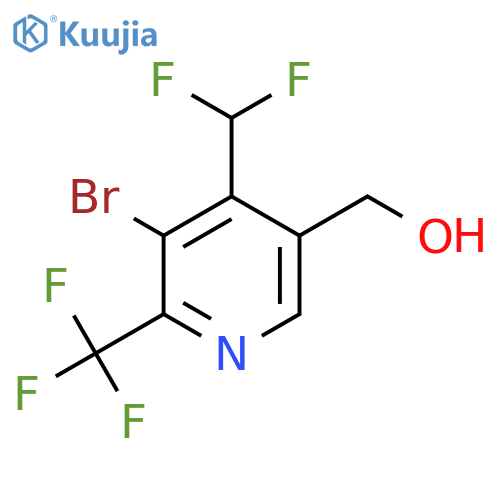 3-Bromo-4-(difluoromethyl)-2-(trifluoromethyl)pyridine-5-methanol structure