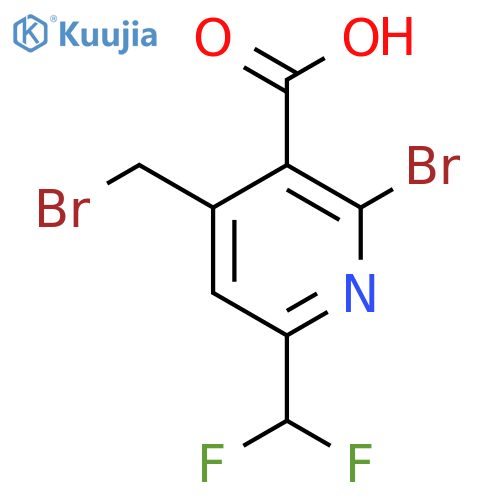 2-Bromo-4-(bromomethyl)-6-(difluoromethyl)pyridine-3-carboxylic acid structure