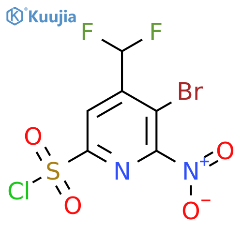 3-Bromo-4-(difluoromethyl)-2-nitropyridine-6-sulfonyl chloride structure