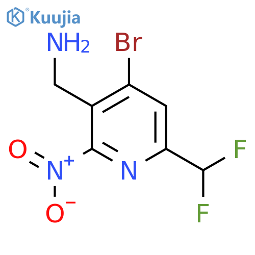 3-(Aminomethyl)-4-bromo-6-(difluoromethyl)-2-nitropyridine structure