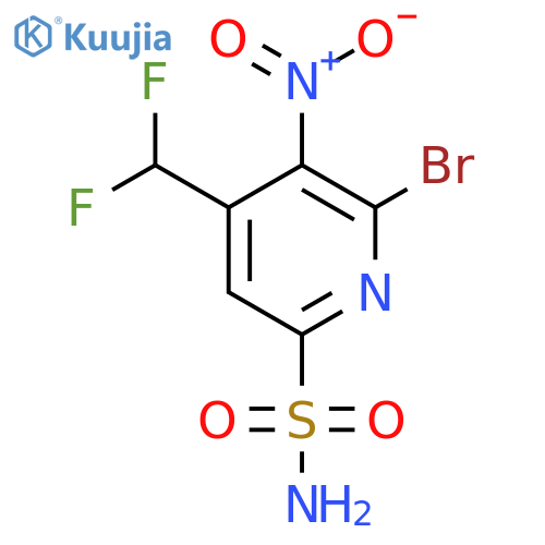 2-Bromo-4-(difluoromethyl)-3-nitropyridine-6-sulfonamide structure