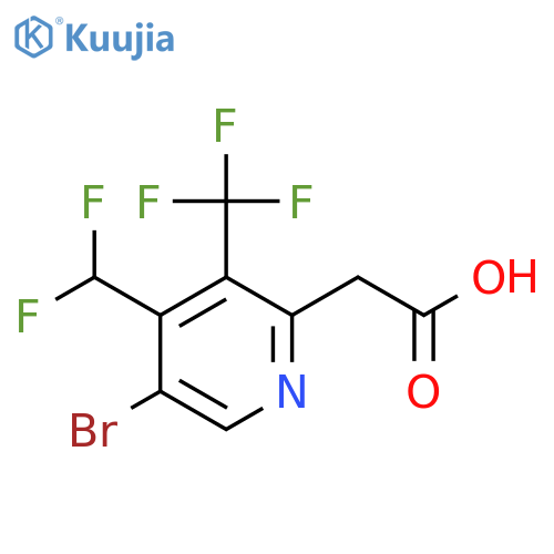 5-Bromo-4-(difluoromethyl)-3-(trifluoromethyl)pyridine-2-acetic acid structure