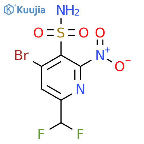 4-Bromo-6-(difluoromethyl)-2-nitropyridine-3-sulfonamide structure