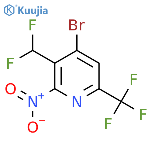 4-Bromo-3-(difluoromethyl)-2-nitro-6-(trifluoromethyl)pyridine structure