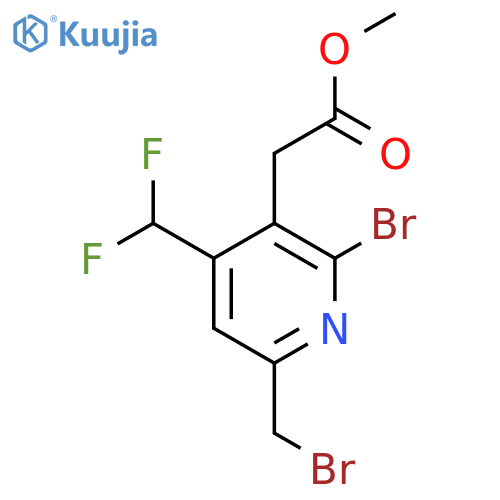 Methyl 2-bromo-6-(bromomethyl)-4-(difluoromethyl)pyridine-3-acetate structure