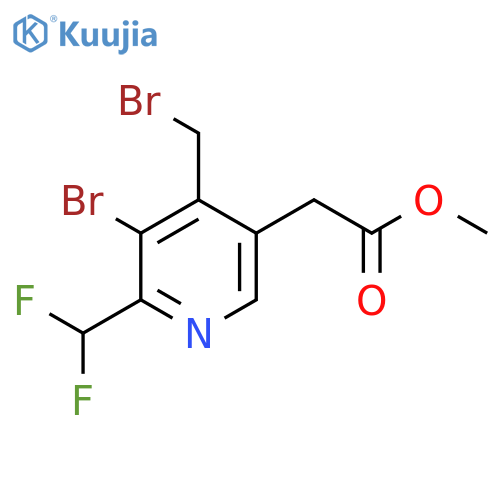 Methyl 3-bromo-4-(bromomethyl)-2-(difluoromethyl)pyridine-5-acetate structure