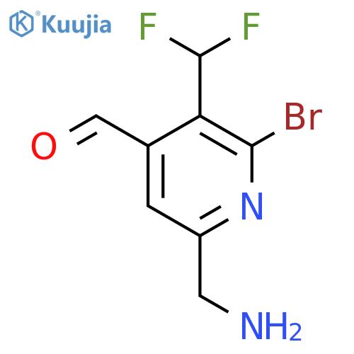 6-(Aminomethyl)-2-bromo-3-(difluoromethyl)pyridine-4-carboxaldehyde structure