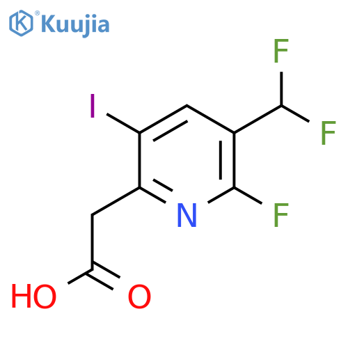3-(Difluoromethyl)-2-fluoro-5-iodopyridine-6-acetic acid structure