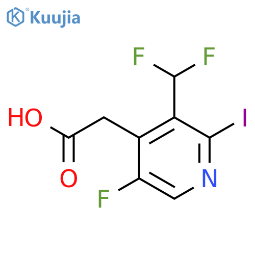 3-(Difluoromethyl)-5-fluoro-2-iodopyridine-4-acetic acid structure