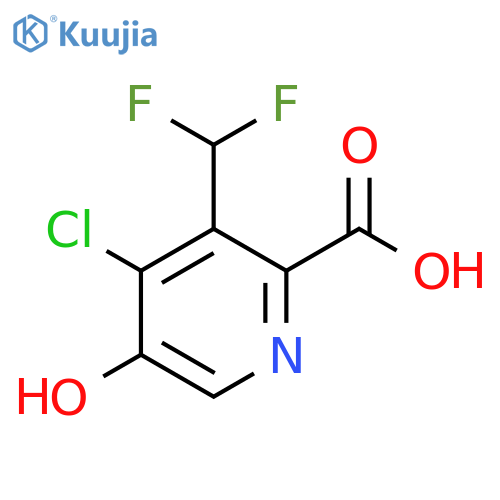 4-Chloro-3-(difluoromethyl)-5-hydroxypyridine-2-carboxylic acid structure
