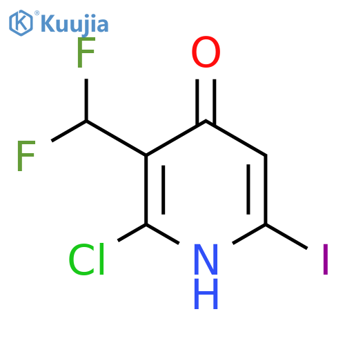 2-Chloro-3-(difluoromethyl)-4-hydroxy-6-iodopyridine structure