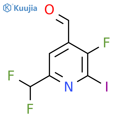 6-(Difluoromethyl)-3-fluoro-2-iodopyridine-4-carboxaldehyde structure