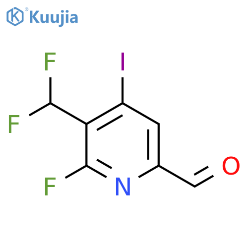 3-(Difluoromethyl)-2-fluoro-4-iodopyridine-6-carboxaldehyde structure