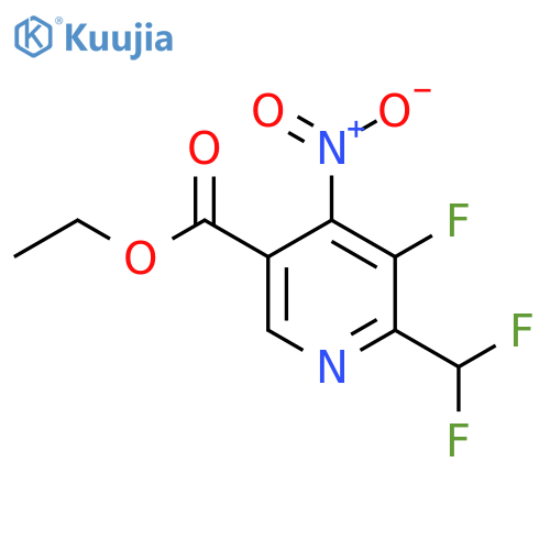 Ethyl 2-(difluoromethyl)-3-fluoro-4-nitropyridine-5-carboxylate structure