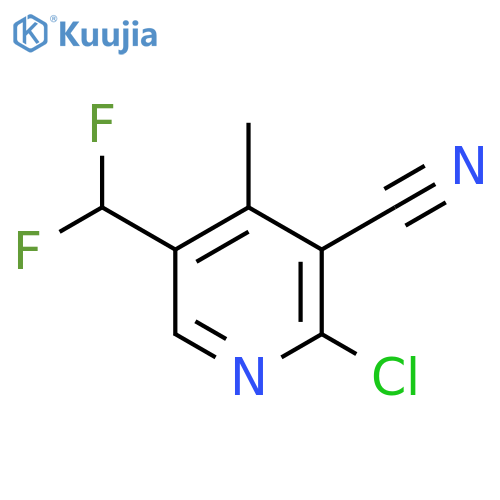 2-Chloro-3-cyano-5-(difluoromethyl)-4-methylpyridine structure