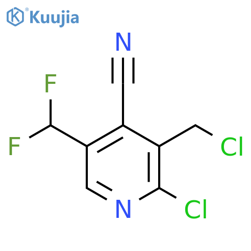 2-Chloro-3-(chloromethyl)-4-cyano-5-(difluoromethyl)pyridine structure