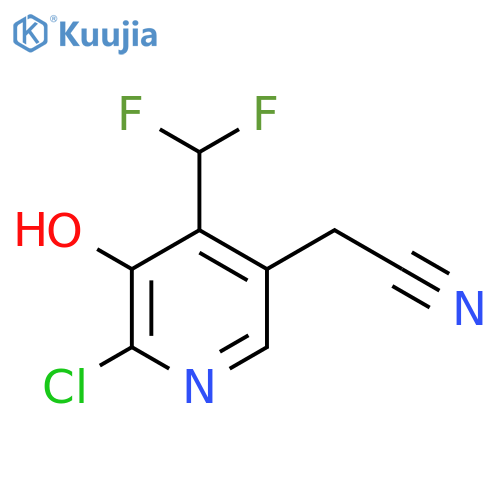 2-Chloro-4-(difluoromethyl)-3-hydroxypyridine-5-acetonitrile structure