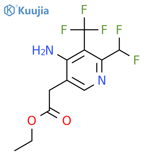 Ethyl 4-amino-2-(difluoromethyl)-3-(trifluoromethyl)pyridine-5-acetate structure