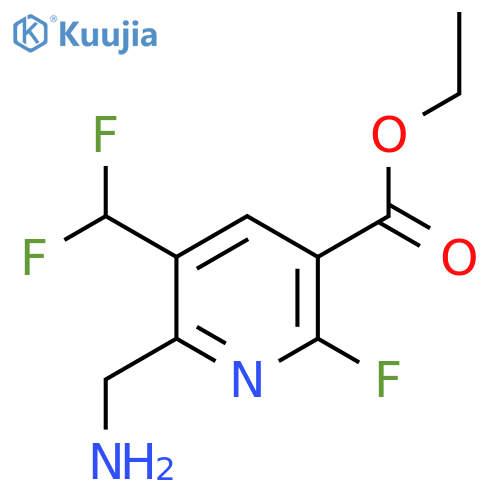 Ethyl 2-(aminomethyl)-3-(difluoromethyl)-6-fluoropyridine-5-carboxylate structure