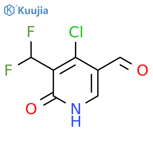 4-Chloro-3-(difluoromethyl)-2-hydroxypyridine-5-carboxaldehyde structure