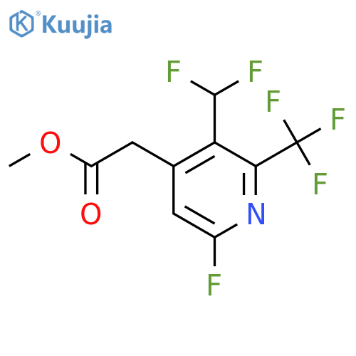 Methyl 3-(difluoromethyl)-6-fluoro-2-(trifluoromethyl)pyridine-4-acetate structure