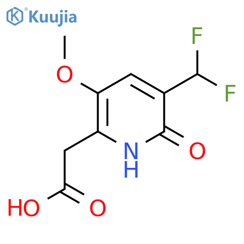 3-(Difluoromethyl)-2-hydroxy-5-methoxypyridine-6-acetic acid structure