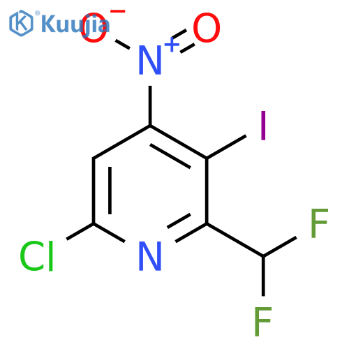 6-Chloro-2-(difluoromethyl)-3-iodo-4-nitropyridine structure