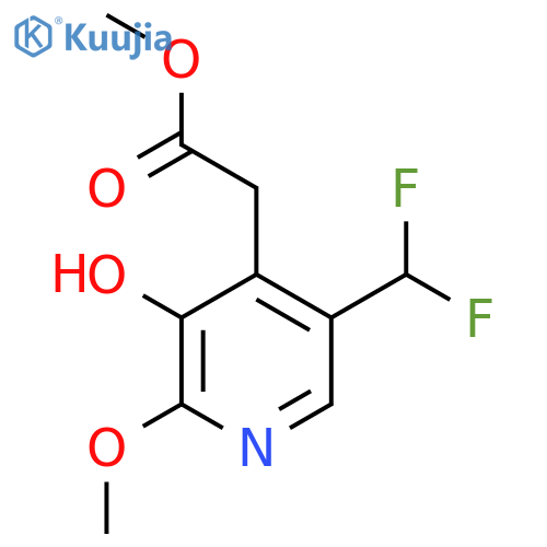 Methyl 5-(difluoromethyl)-3-hydroxy-2-methoxypyridine-4-acetate structure