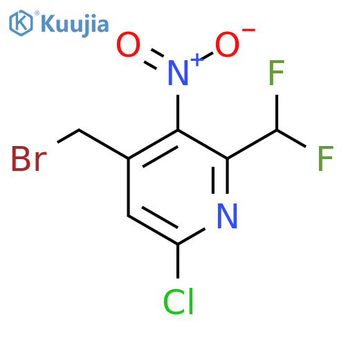 4-(Bromomethyl)-6-chloro-2-(difluoromethyl)-3-nitropyridine structure