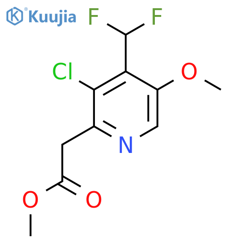 Methyl 3-chloro-4-(difluoromethyl)-5-methoxypyridine-2-acetate structure
