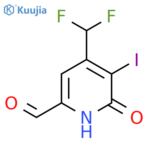 4-(Difluoromethyl)-2-hydroxy-3-iodopyridine-6-carboxaldehyde structure
