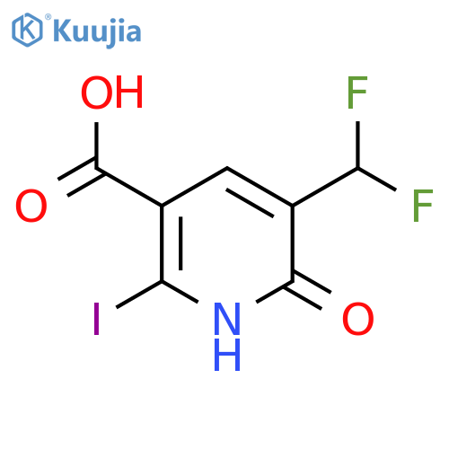 3-(Difluoromethyl)-2-hydroxy-6-iodopyridine-5-carboxylic acid structure