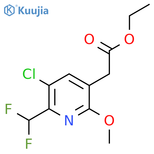 Ethyl 3-chloro-2-(difluoromethyl)-6-methoxypyridine-5-acetate structure