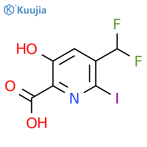 3-(Difluoromethyl)-5-hydroxy-2-iodopyridine-6-carboxylic acid structure