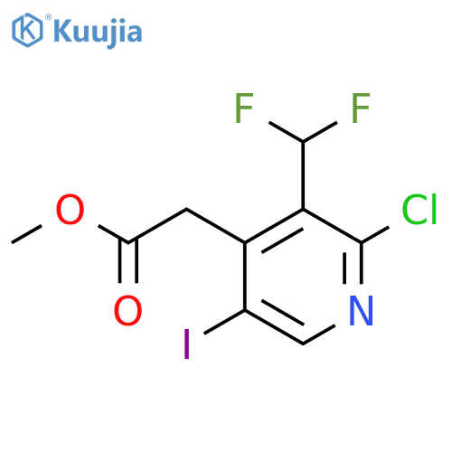 Methyl 2-chloro-3-(difluoromethyl)-5-iodopyridine-4-acetate structure
